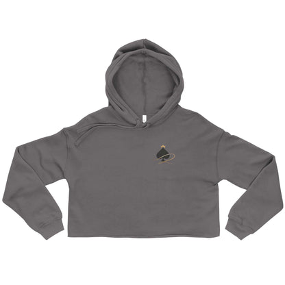 Queen of Spades Hoodie Damen in schwarzem Cropped Design mit Pik Spade Logo und Kapuze
