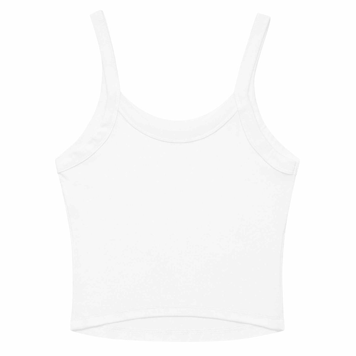 Weißes Queen of Spades Damen Micro-Rib Tank Top mit Spade-Logo und körpernahem Stretch Fit