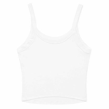 Weißes Queen of Spades Damen Micro-Rib Tank Top mit Spade-Logo und körpernahem Stretch Fit