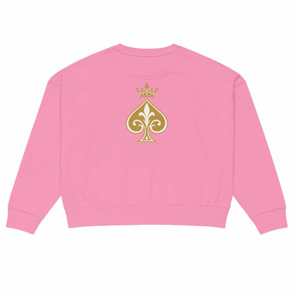 Queen of Spades Damen Sweatshirt mit Pik Spade Logo und Rundhalsausschnitt in Bio-Baumwolle