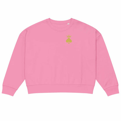 Queen of Spades Damen Sweatshirt mit Pik Spade-Logo in Bio-Baumwolle und Rundhalsausschnitt