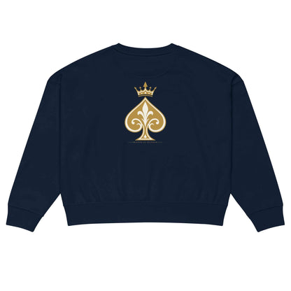Queen of Spades Damen Bio-Sweatshirt mit Pik Spade-Logo und Rundhalsausschnitt