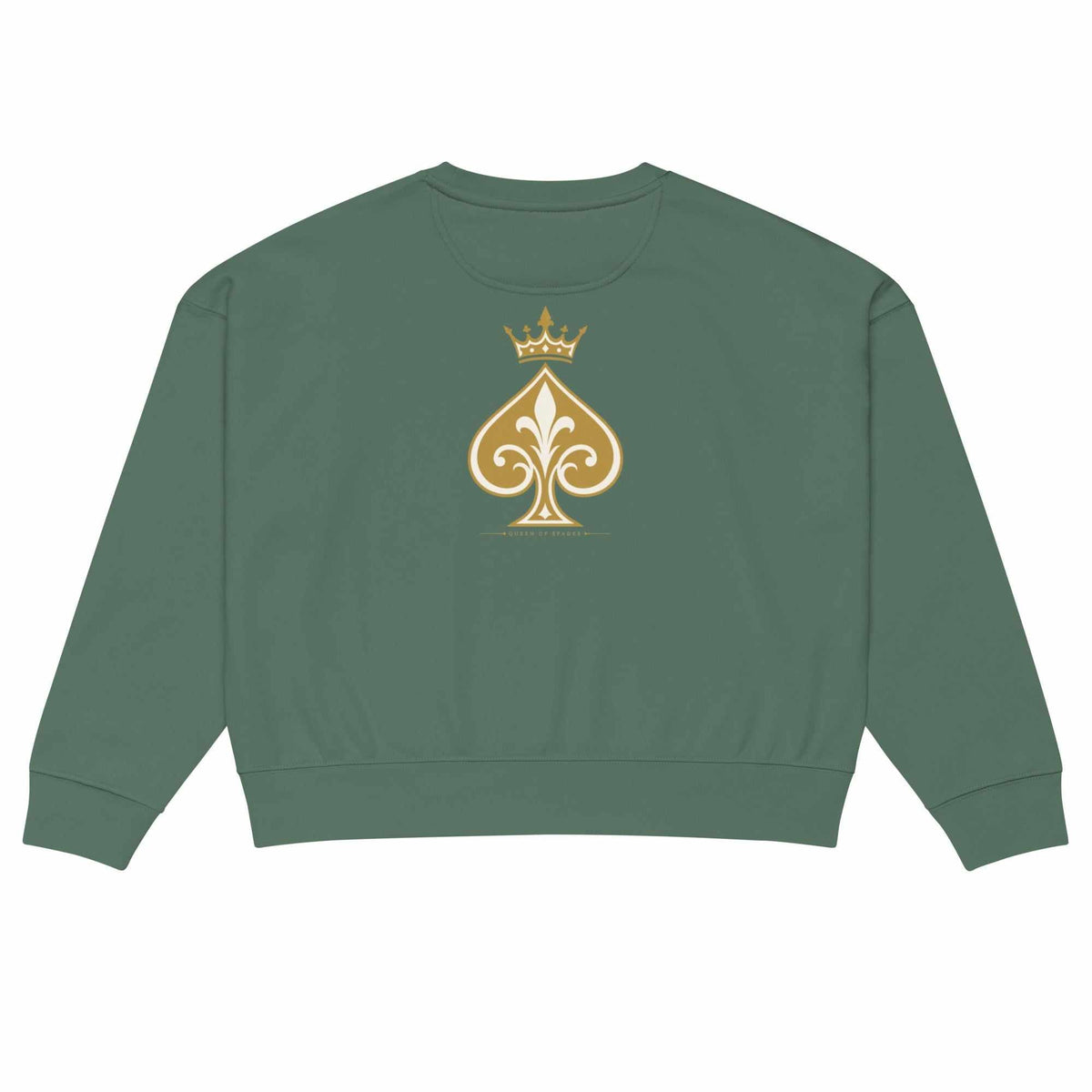 Queen of Spades Damen Sweatshirt mit Pik Spade-Logo und Rundhalsausschnitt in Bio-Baumwolle