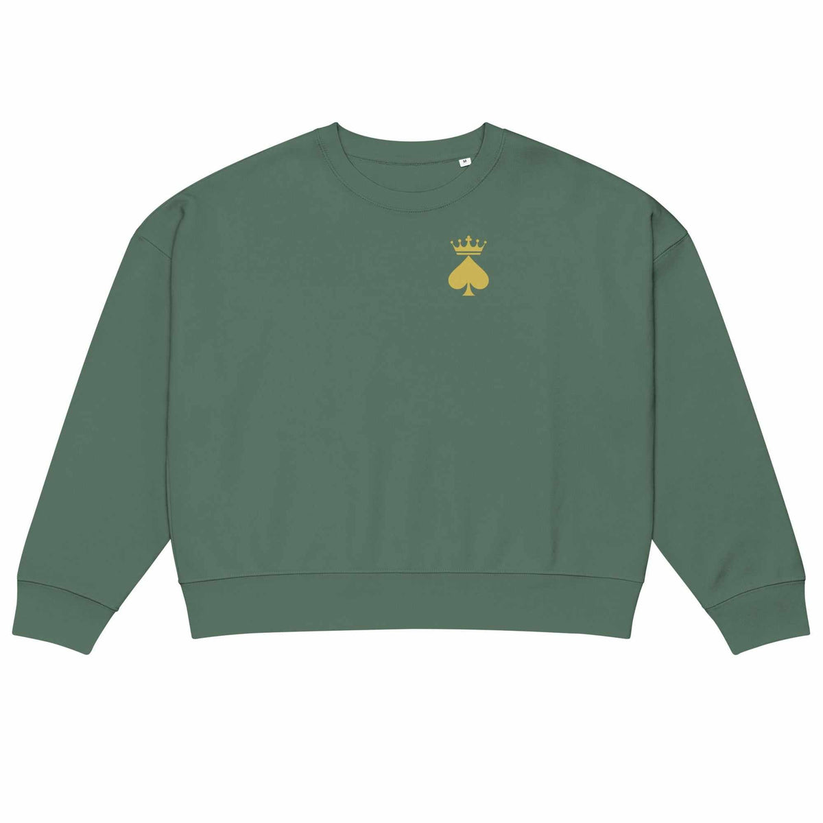 Queen of Spades Damen Sweatshirt mit Pik Spade-Logo, weich angerauter Fleece-Innenseite und Rundhalsausschnitt
