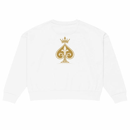 Queen of Spades Damen Sweatshirt mit Pik Spade-Logo und weicher Fleece-Innenseite in regulärer Passform